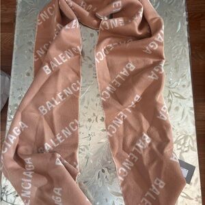 Balenciaga Peach Pink Logo Wrap Scarf